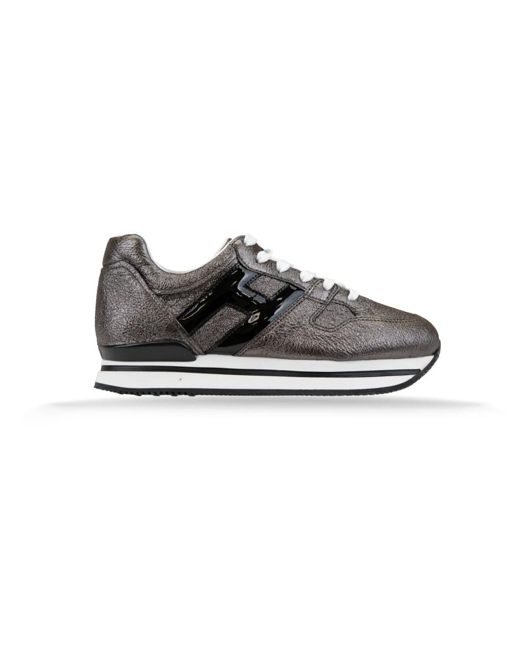 Hogan Schoenen ,Grijs ,Suède Leren Vetersneakers Voor in het Black