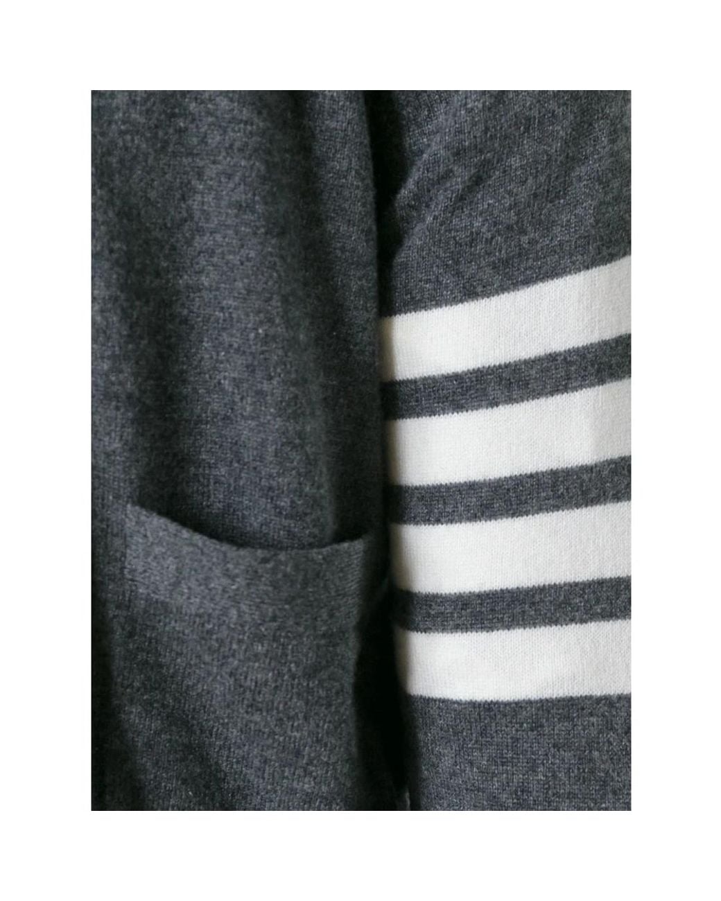 Thom Browne Truien & Vesten ,Grijs ,Kasjmier 4-Bar Cashmere Cardigan in het Blue voor heren