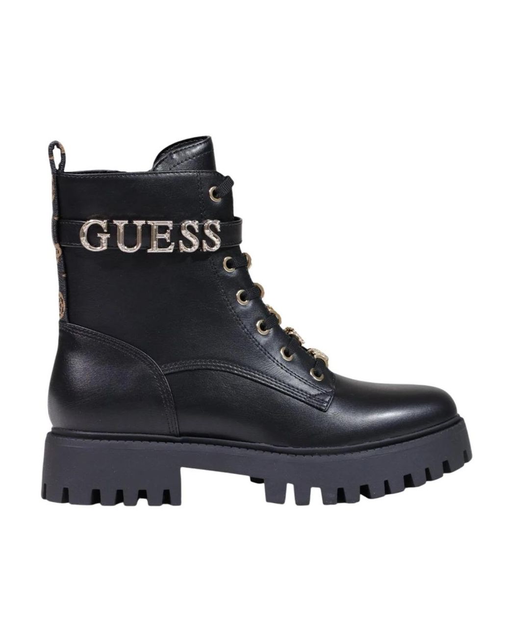 Guess Black Lace-Up Boots