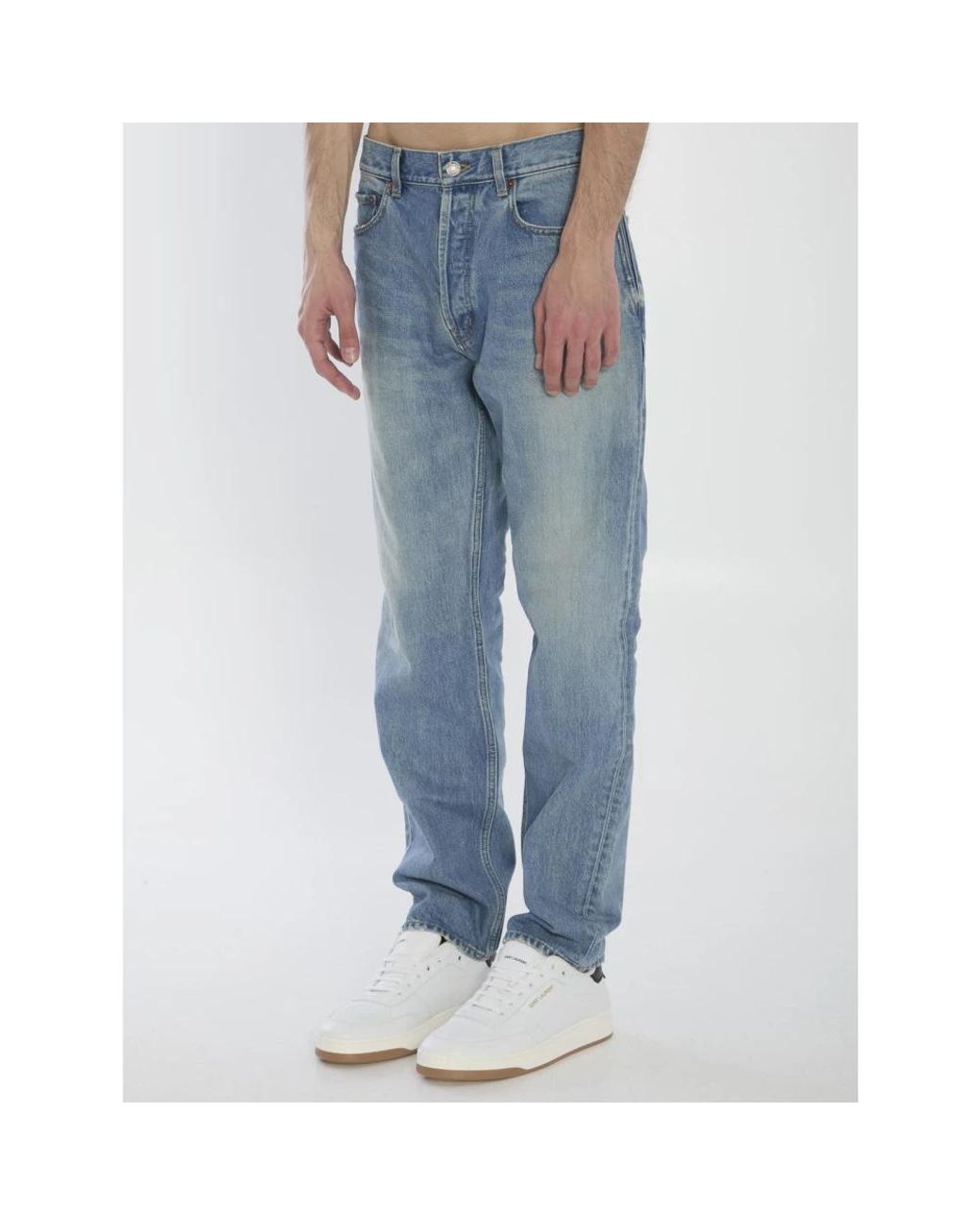 Saint Laurent Blue Straight Fit Jeans for men