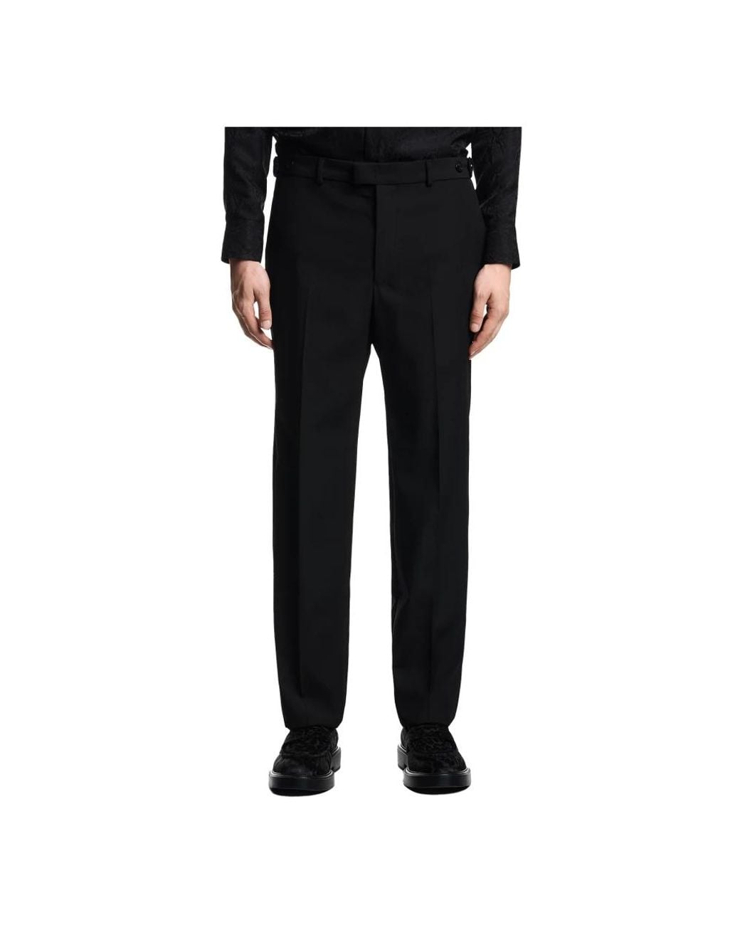 Emporio Armani Black Straight Trousers for men