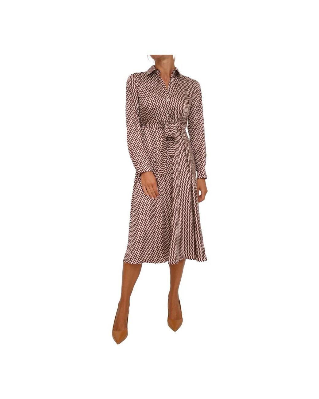 Marella Bordeaux Jurk Polyester in het Brown