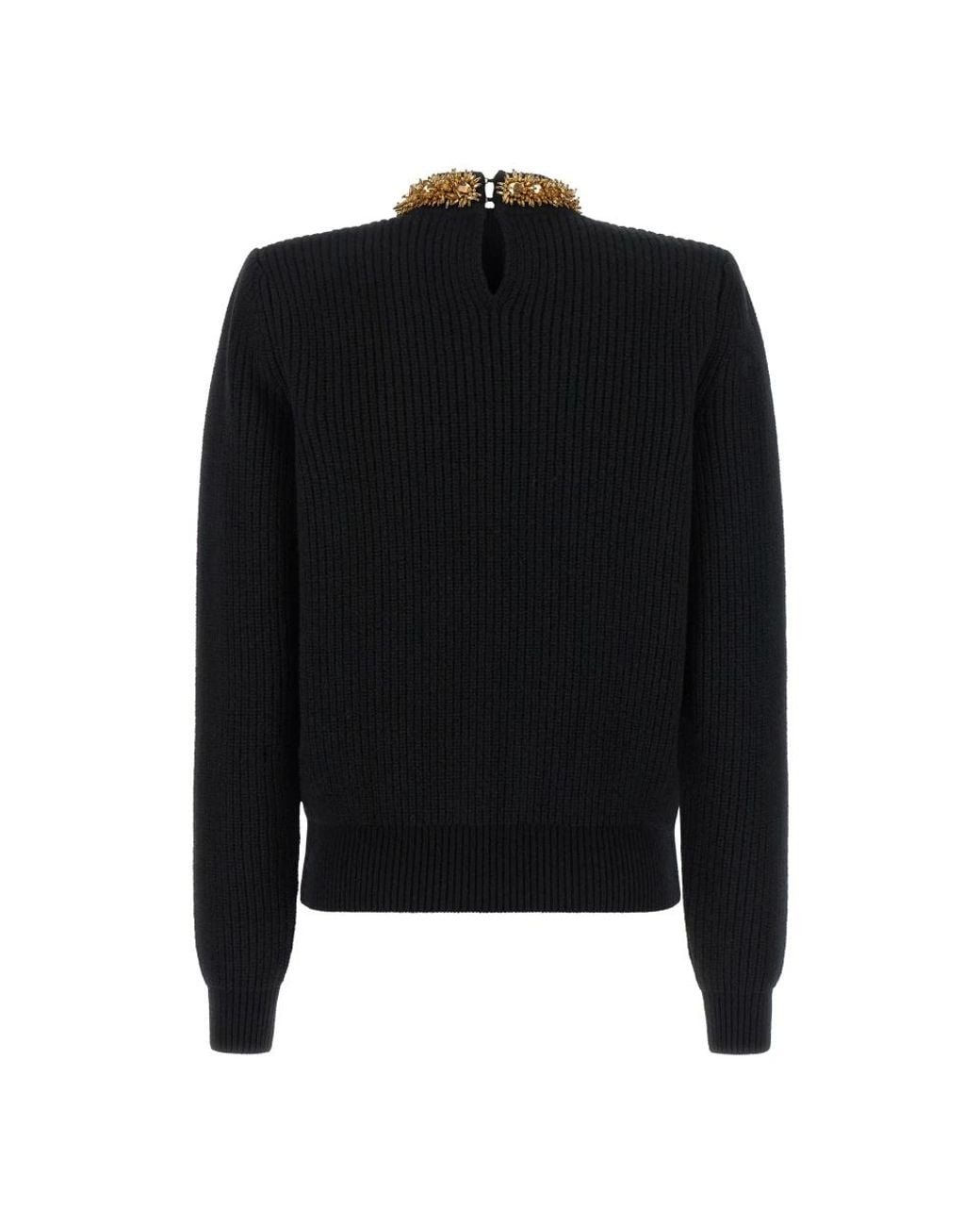 Balmain Black Round-Neck Knitwear