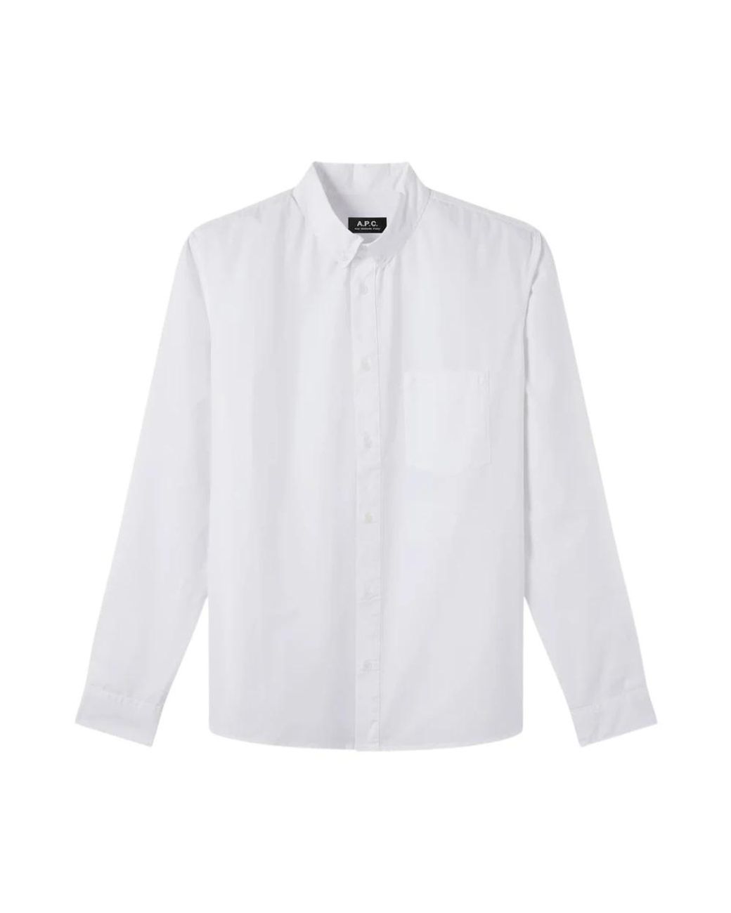 A.P.C. Rechtvallend Overhemd in het White voor heren