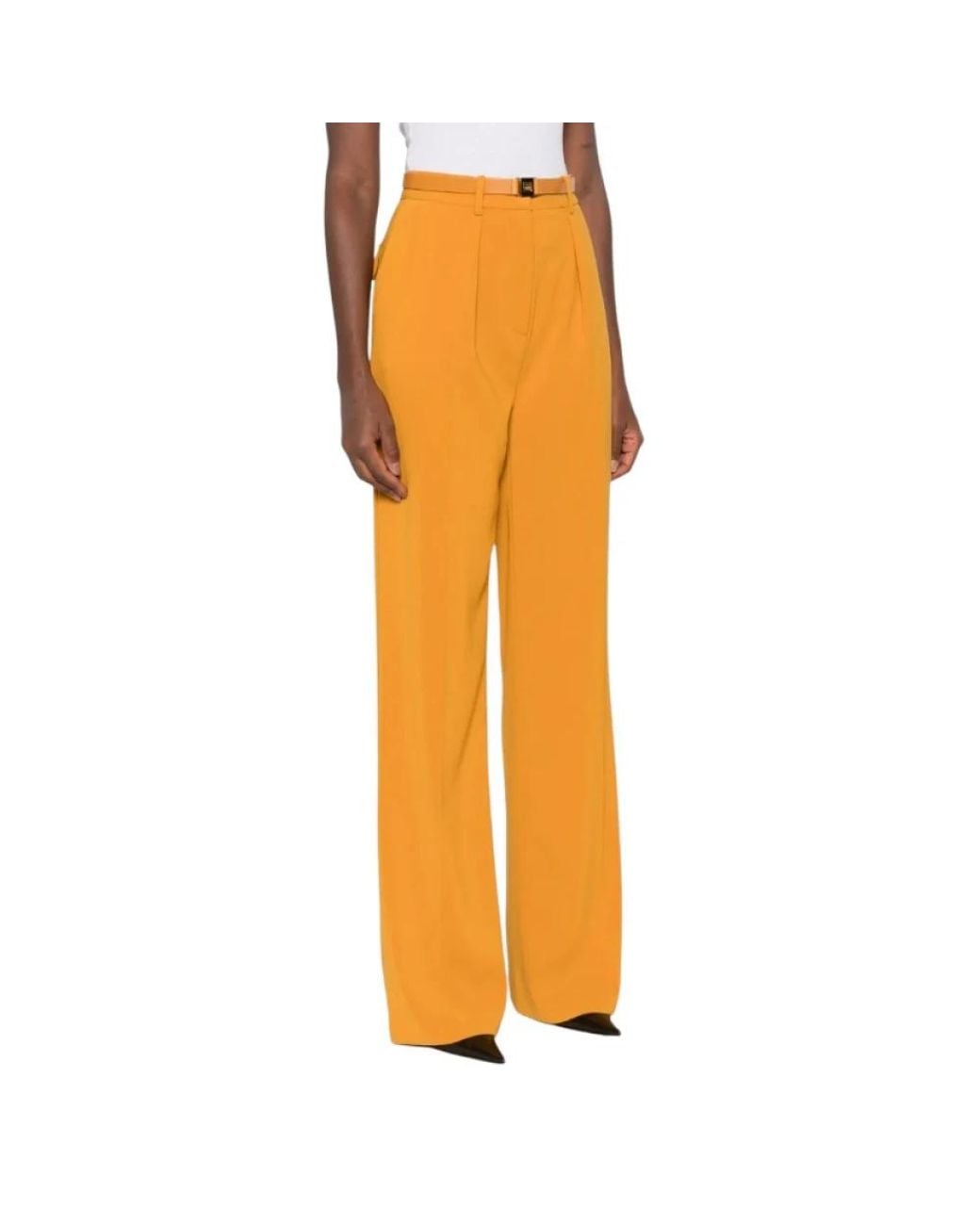 Elisabetta Franchi Orange Wide Trousers