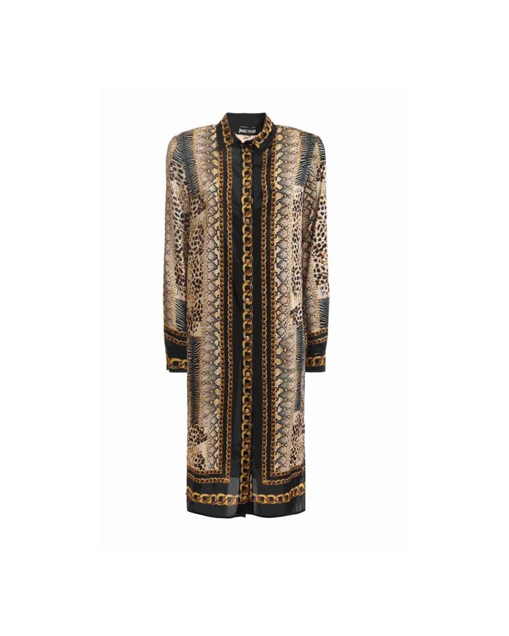 Just Cavalli Brown Shirt Dresses