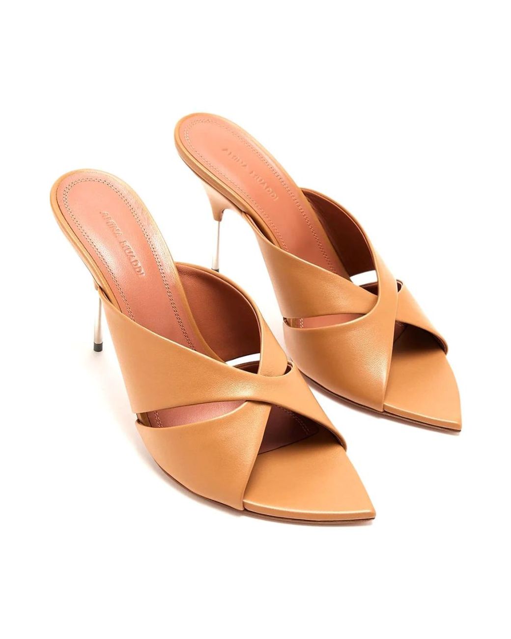 AMINA MUADDI Brown Heeled Mules