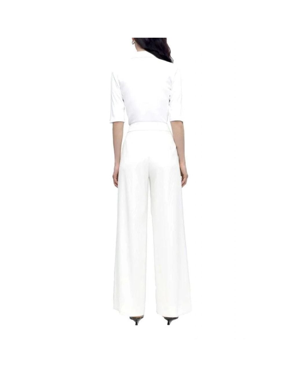 HUGO White Wide Trousers
