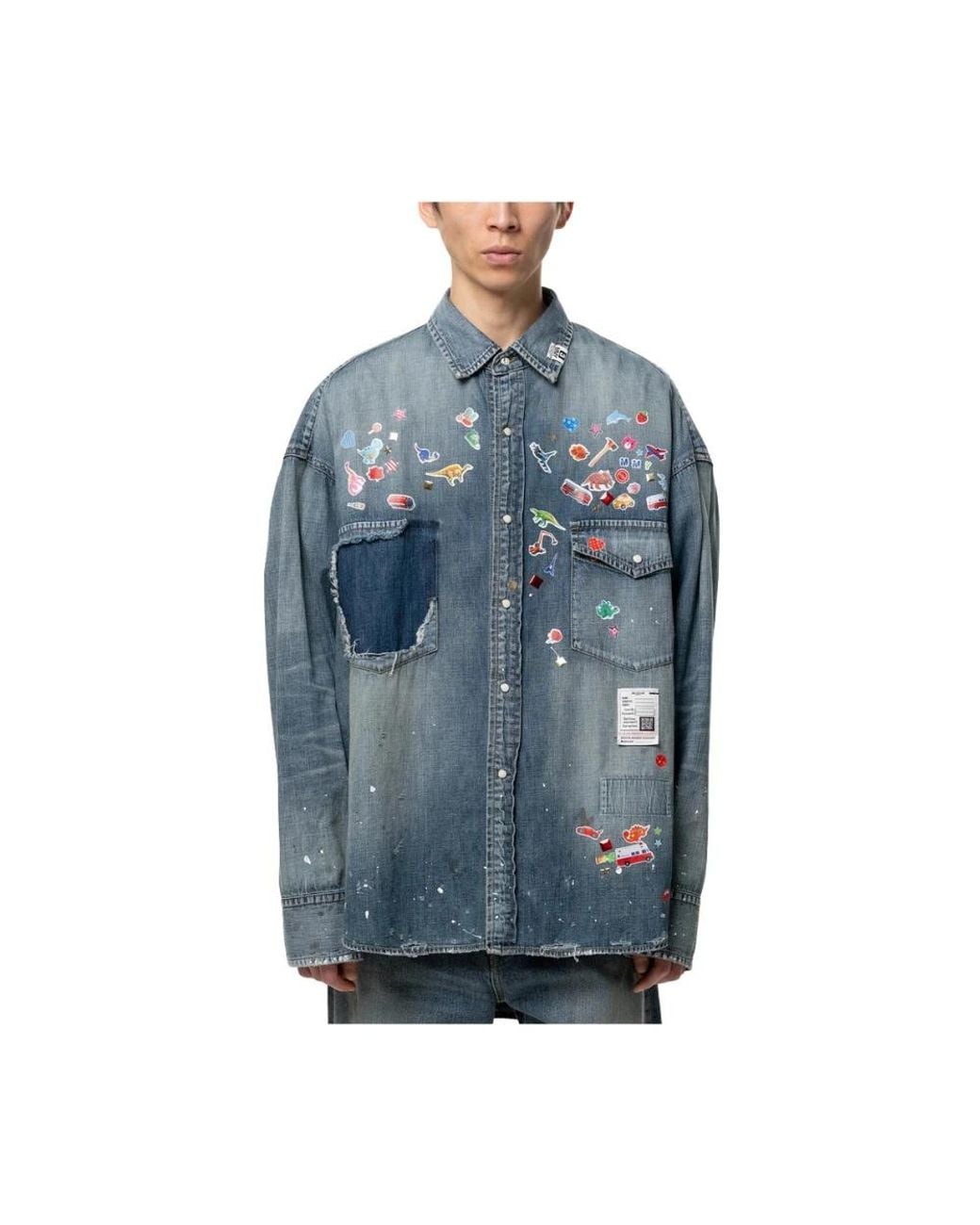 Maison Mihara Yasuhiro Blue Denim Shirts for men