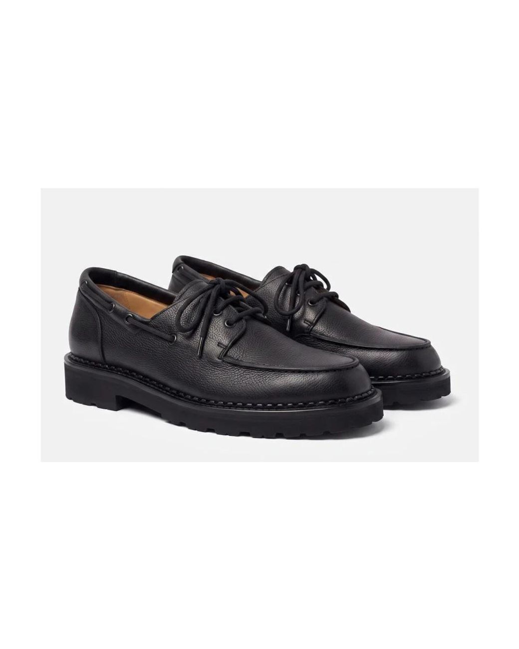 Scarosso Black Boat Shoes for men