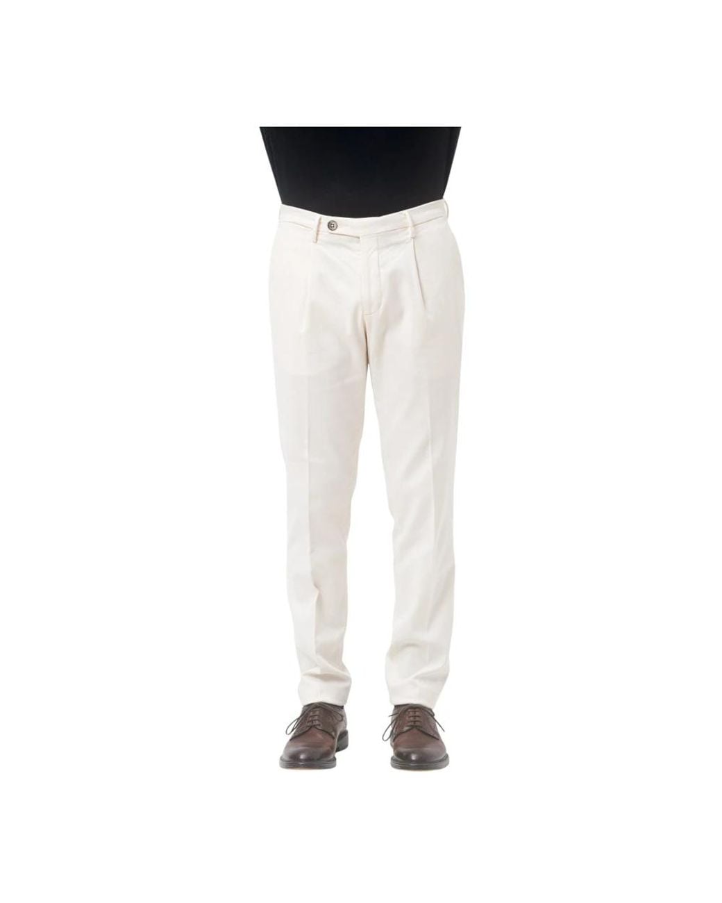 Michael Coal White Suit Trousers for men
