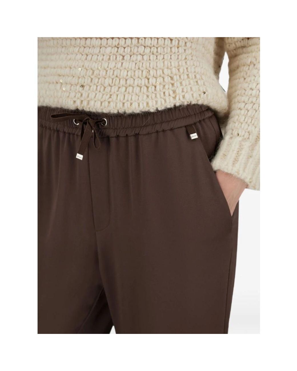 Herno Brown Wide Trousers