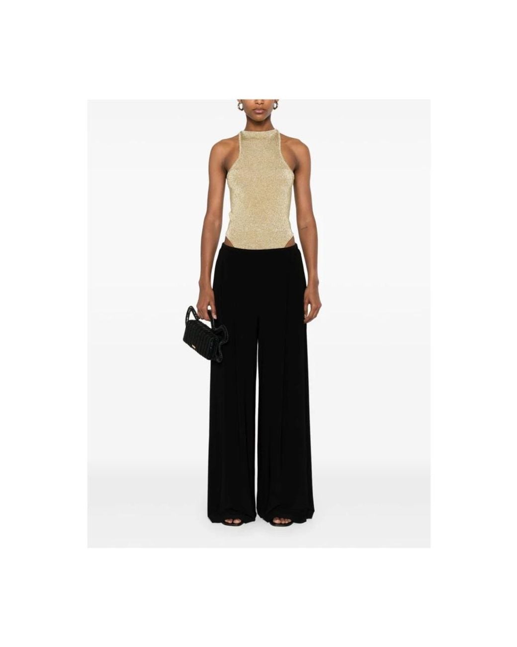Norma Kamali Black Wide Trousers