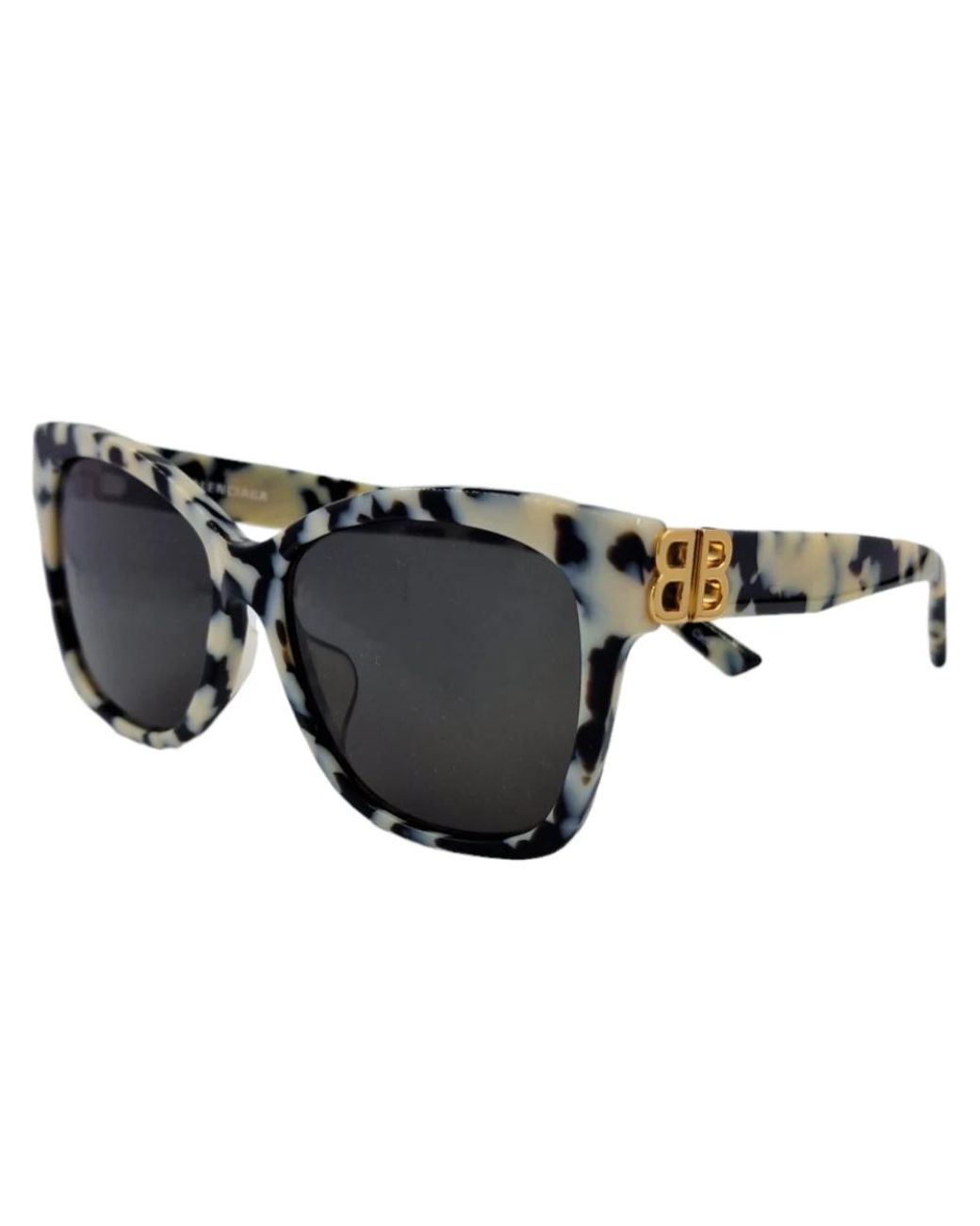 Balenciaga Gray Marbled Acetate Sunglasses