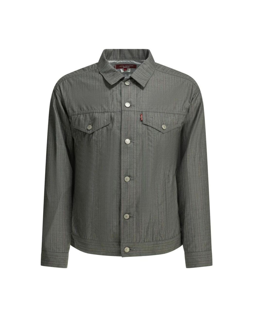 Junya Watanabe Gestreepte Trucker Jas in het Green voor heren