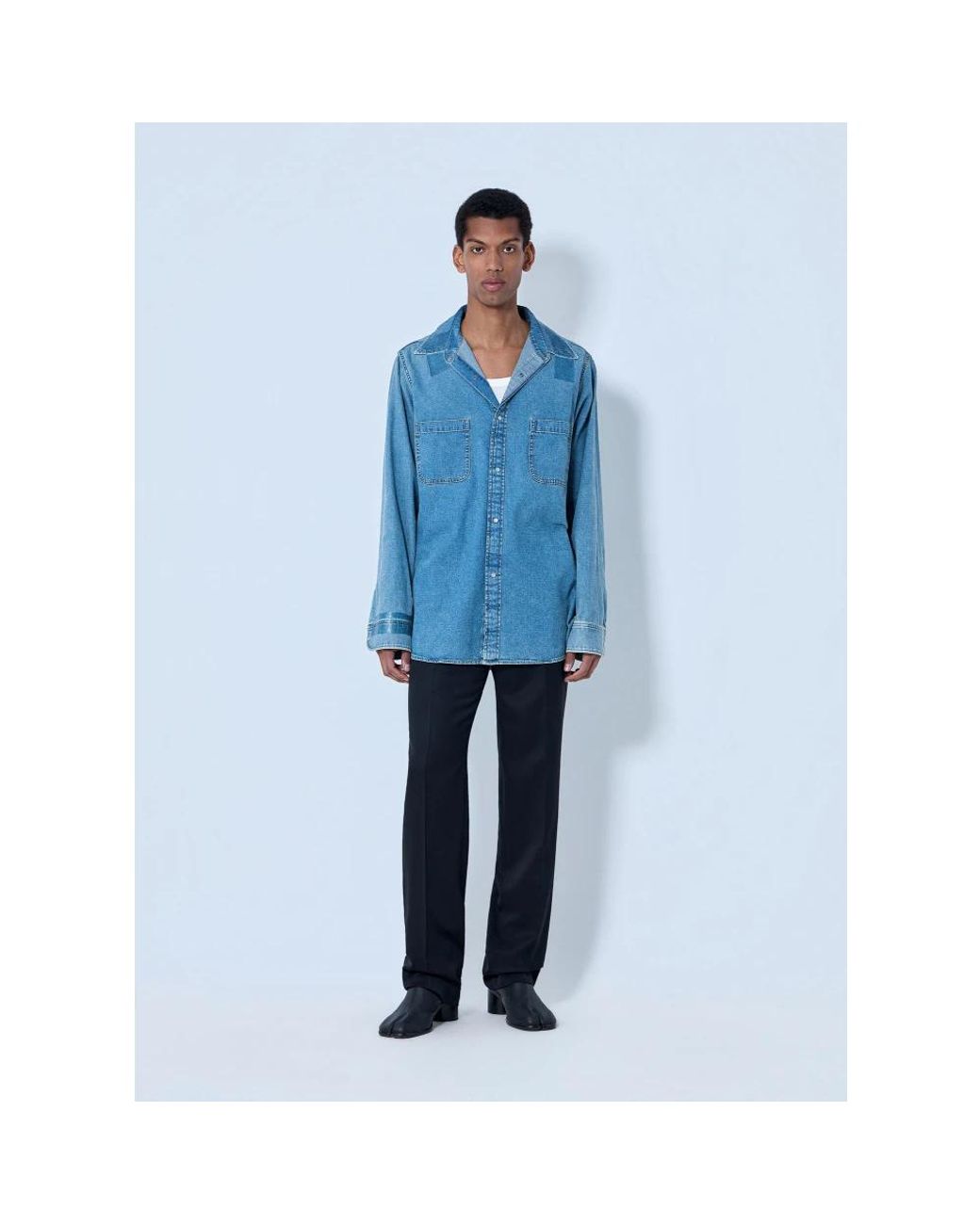 Maison Margiela Blue Denim Shirts for men