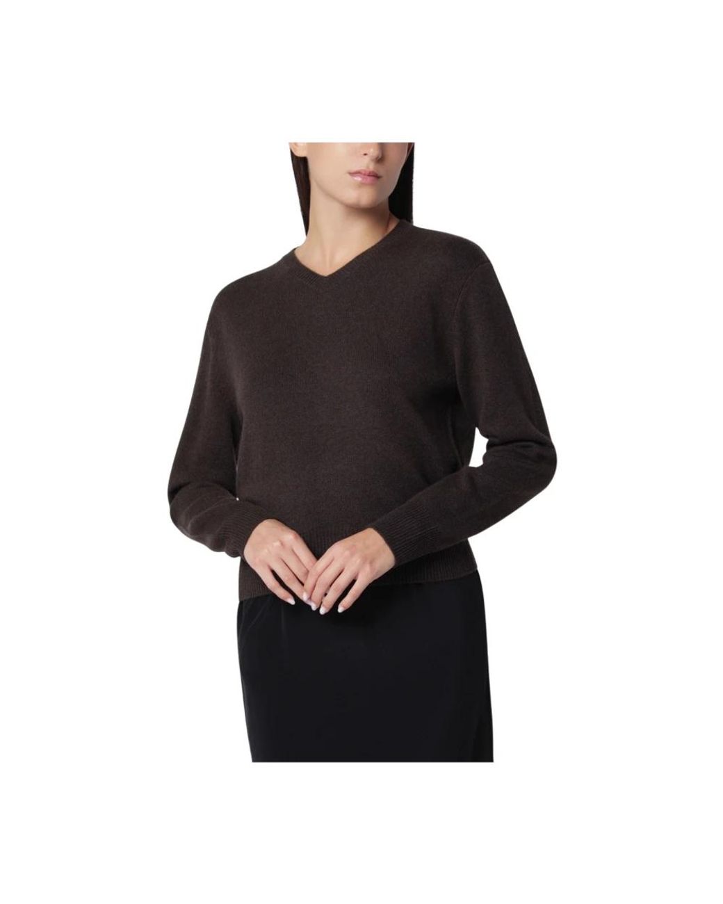 Almala Black V-Neck Knitwear