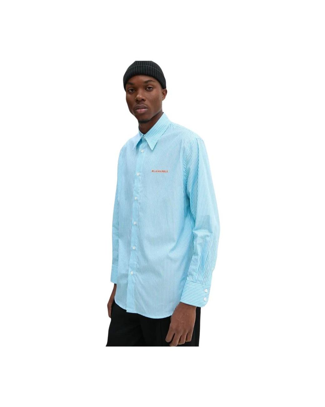 Bluemarble Gestreepte Poplin Overhemd in het Blue voor heren