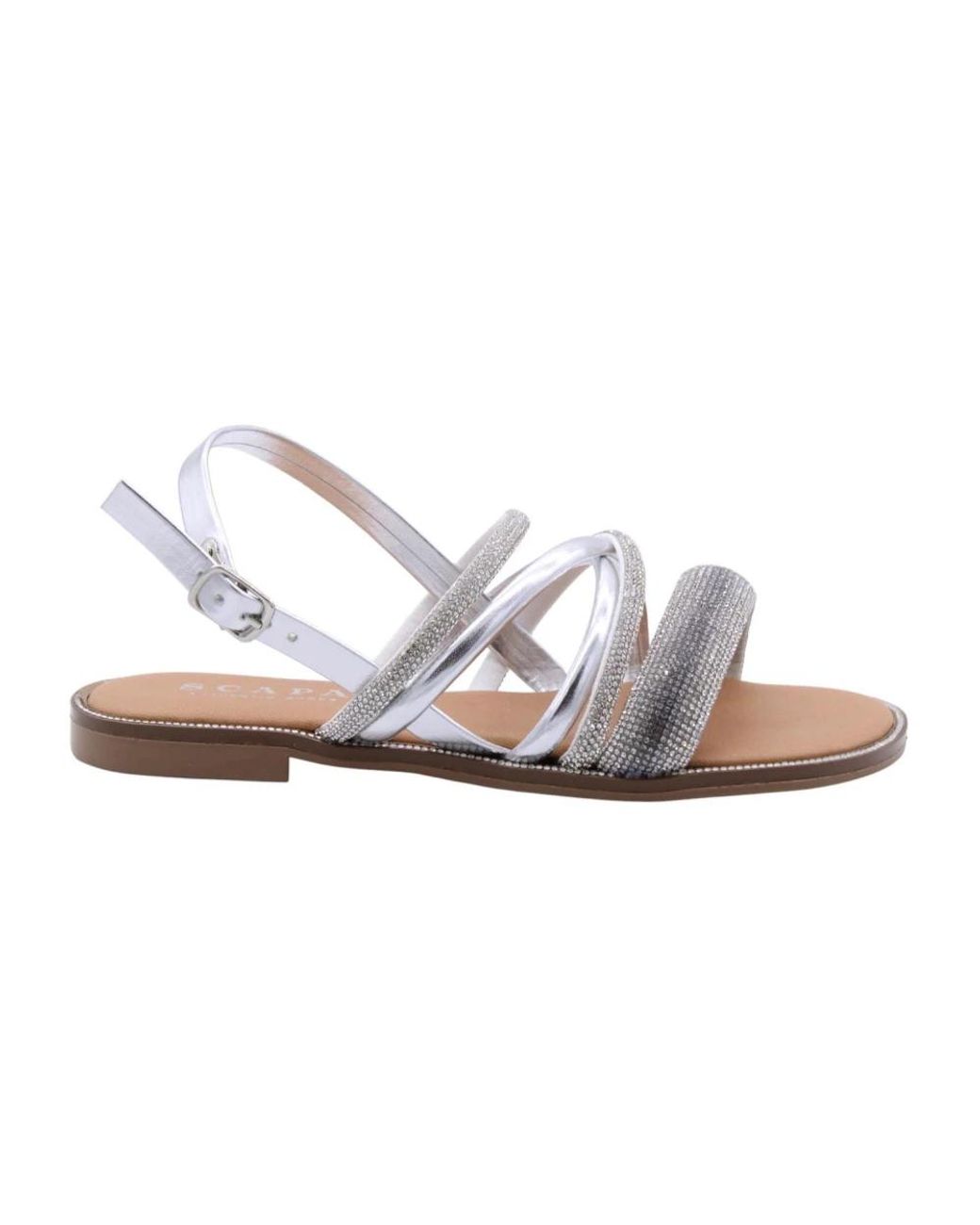 Scapa White Flat Sandals