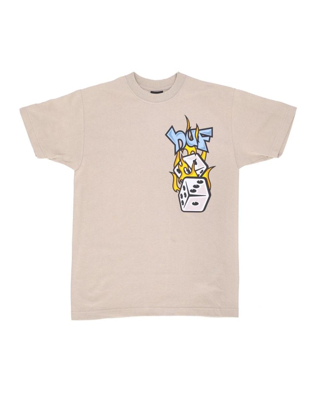 Huf Tops ,Katoen Klei Tee Korte Mouw Crew in het Natural voor heren