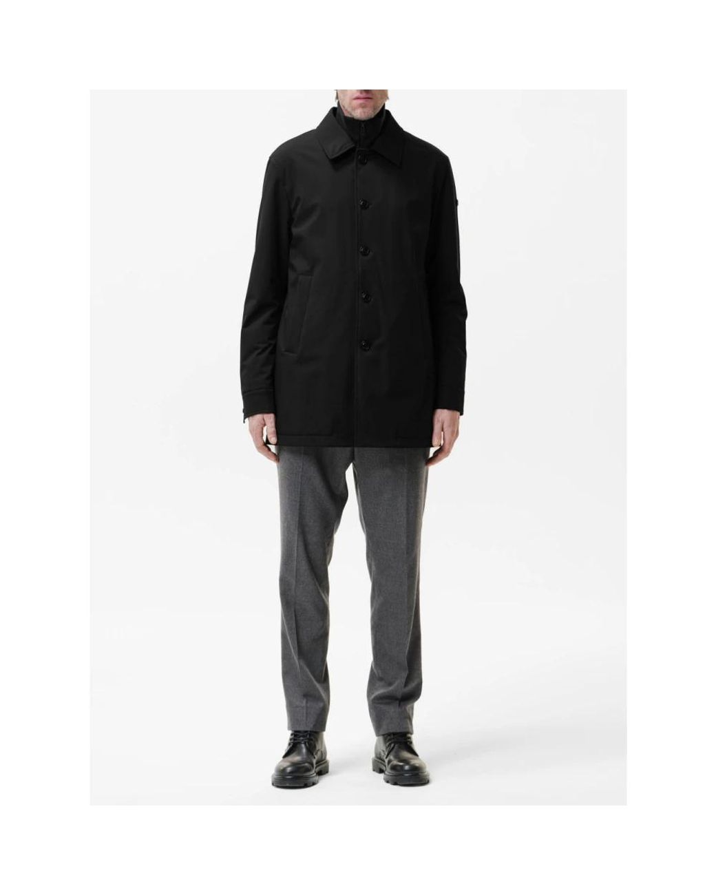 DUNO Black Single-Breasted Coats for men