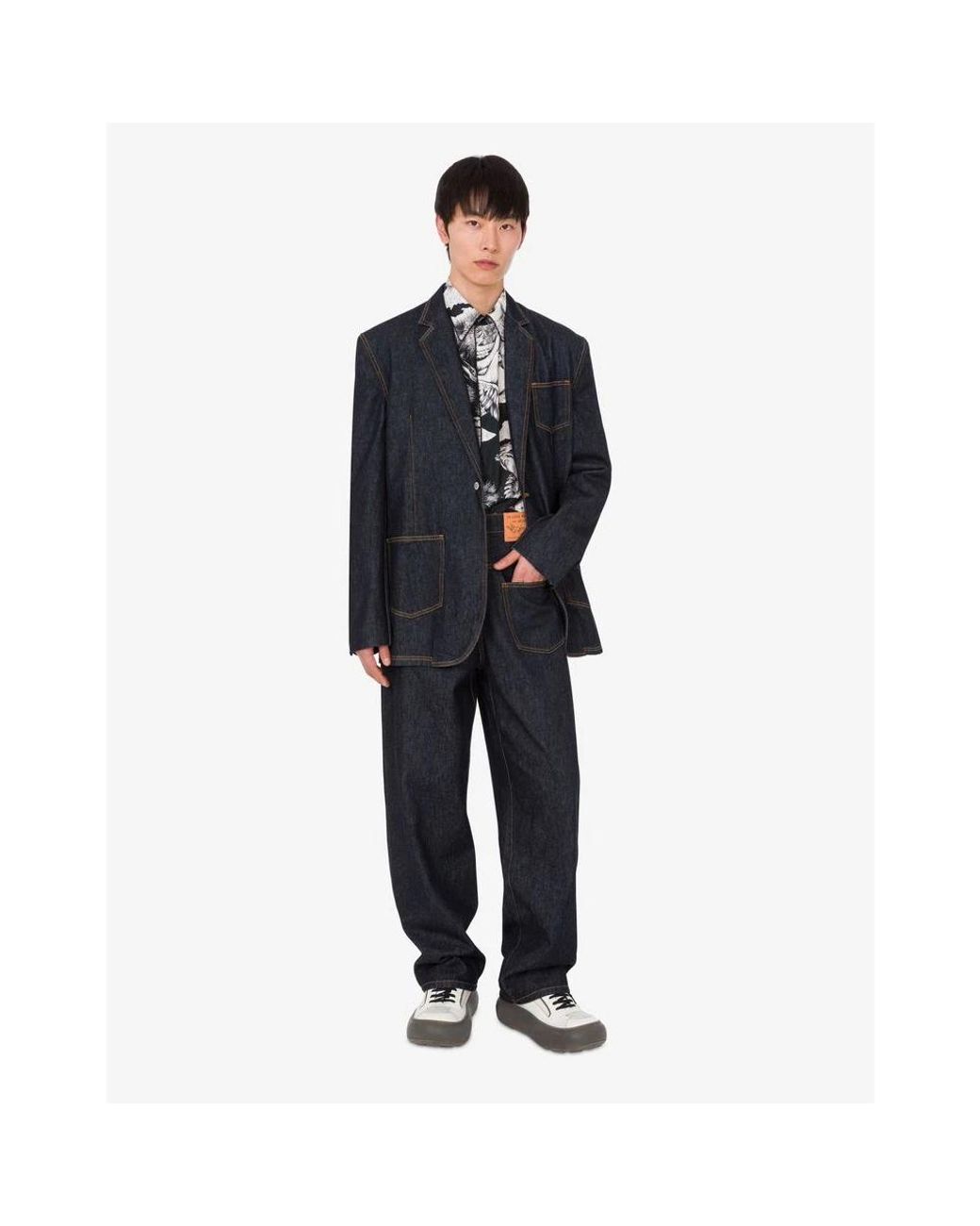Moschino Blue Denim Jackets for men
