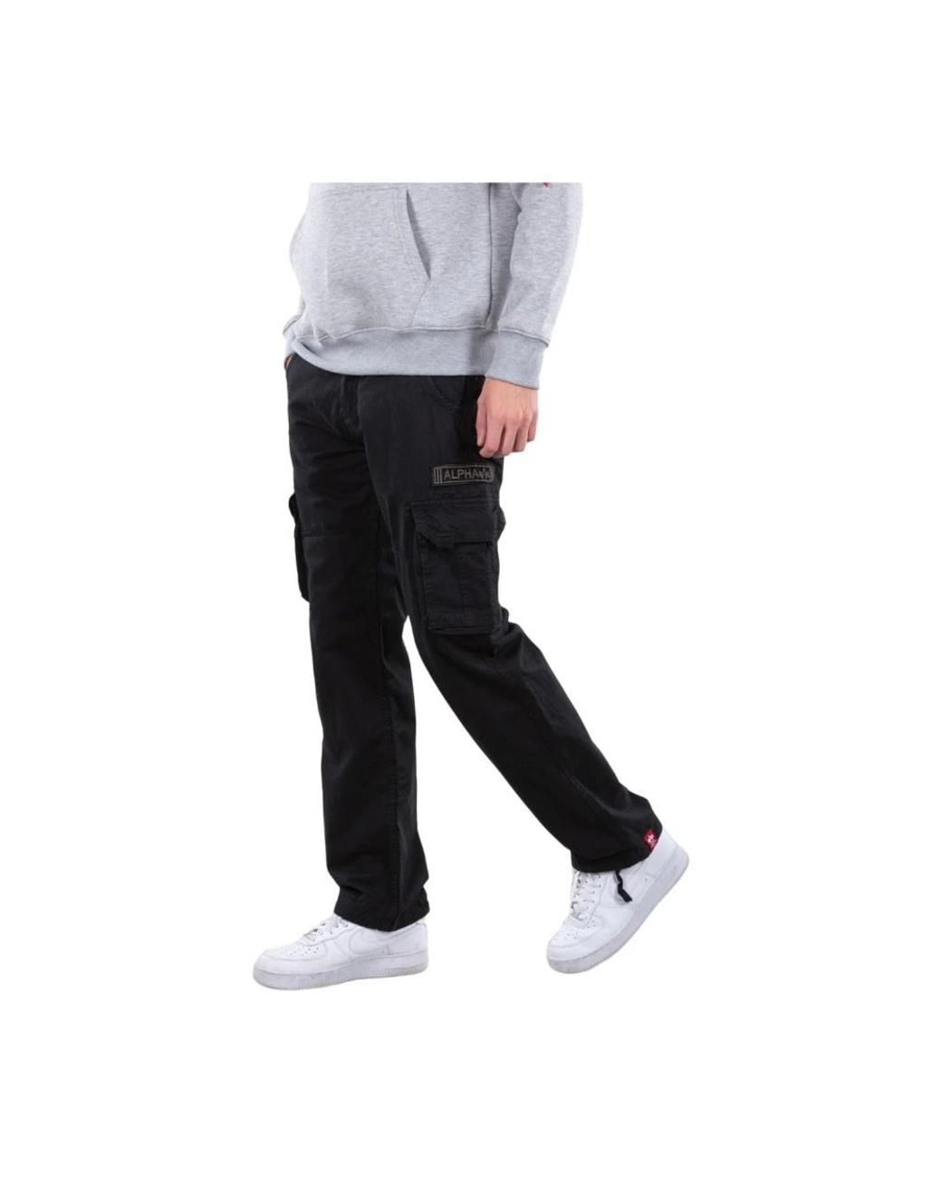 Alpha Industries Black Slim-Fit Trousers for men