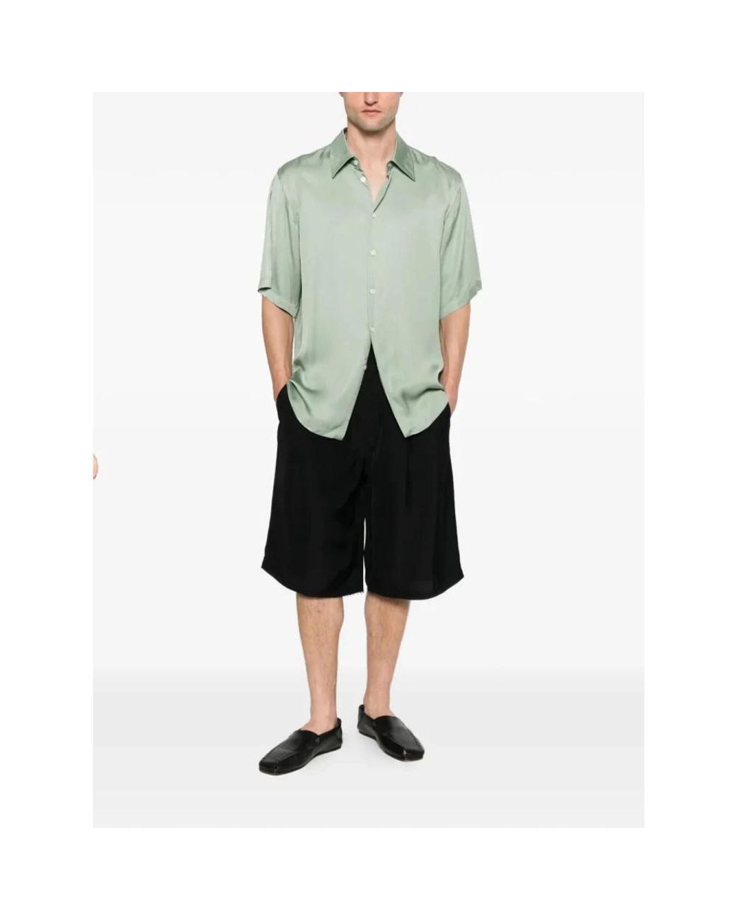 ROLD SKOV Green Short Sleeve Shirts for men