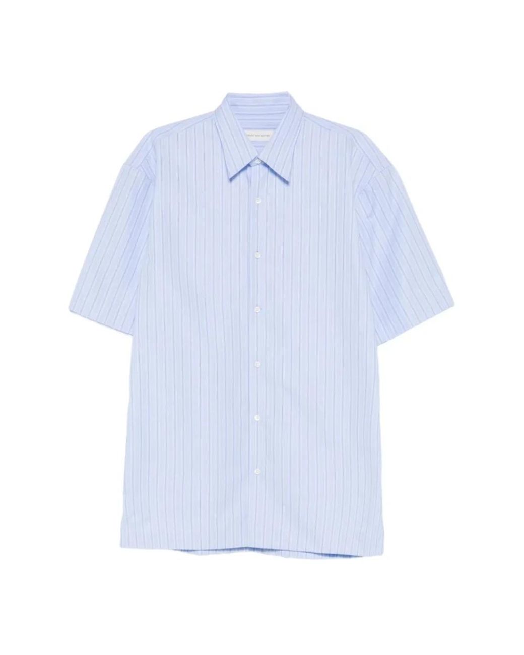 Dries Van Noten Blue Short Sleeve Shirts for men