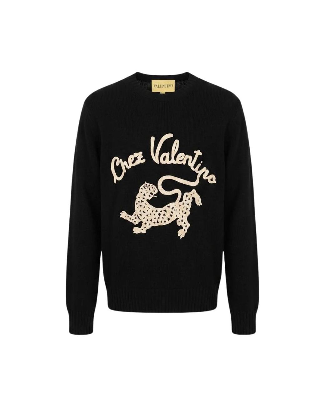 Valentino Black Round-Neck Knitwear for men