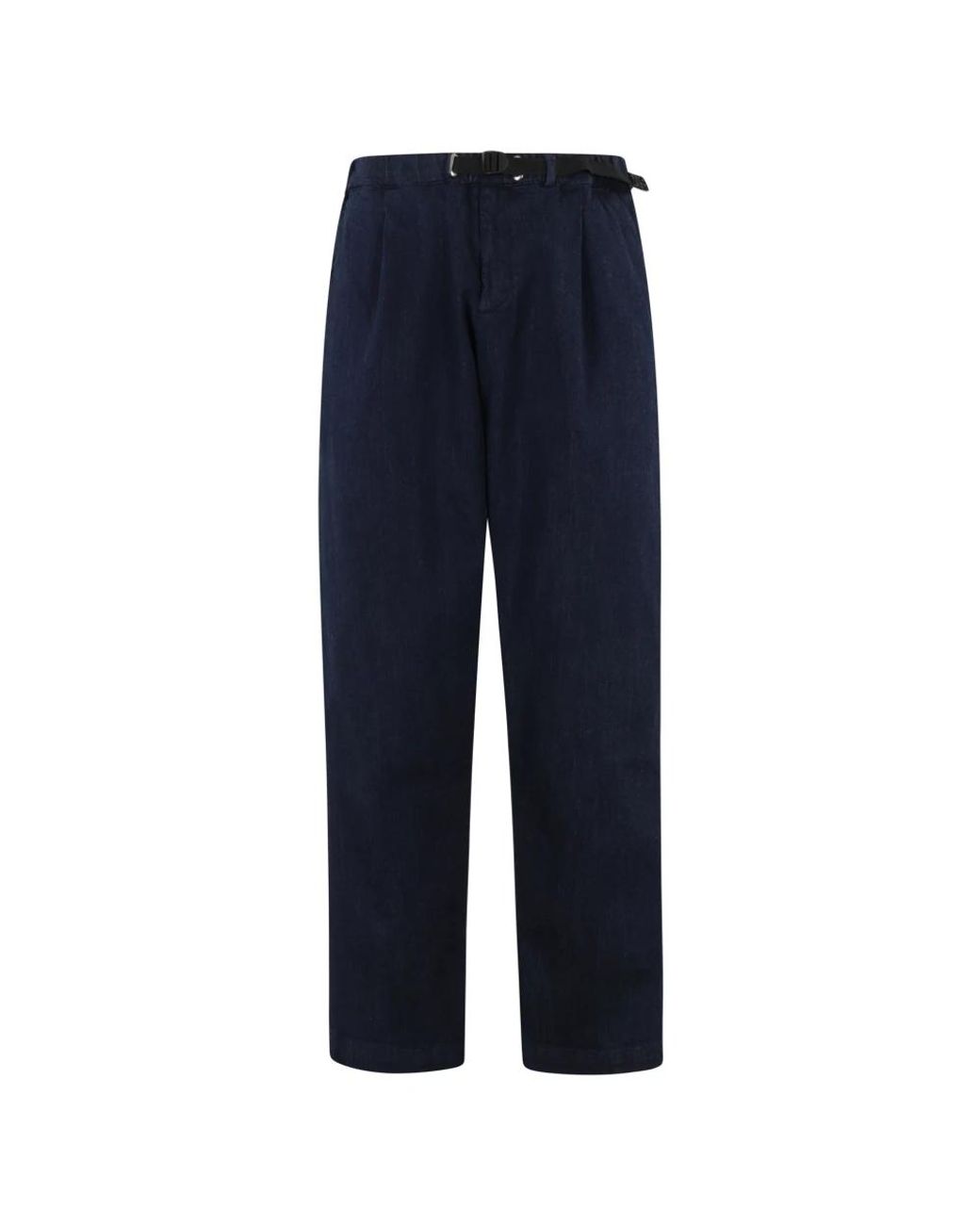 White Sand Blue Straight Trousers for men