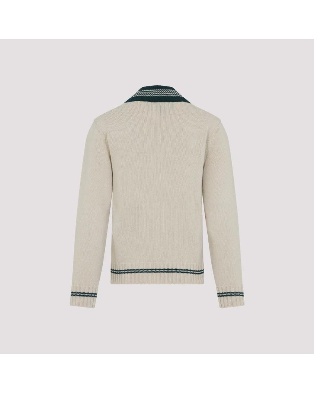 Valentino Gray V-Neck Knitwear for men