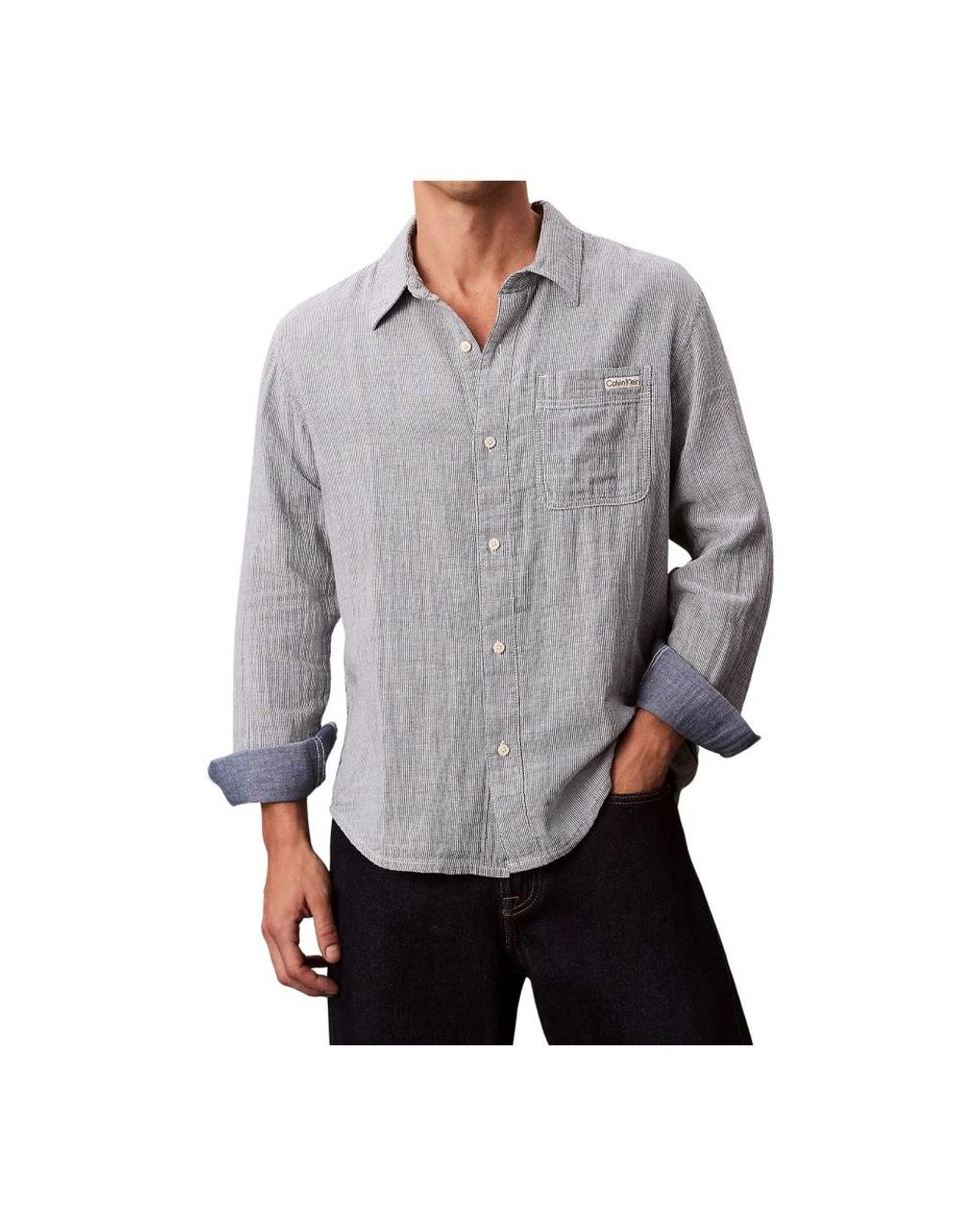 Calvin Klein Gray Casual Shirts for men