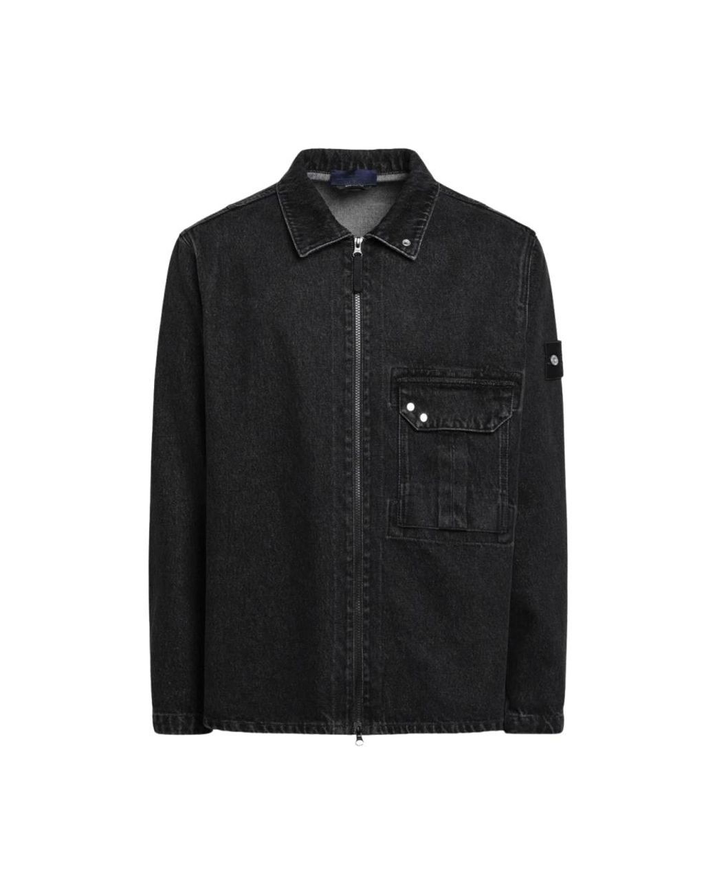 Stone Island Black Denim Shirts for men