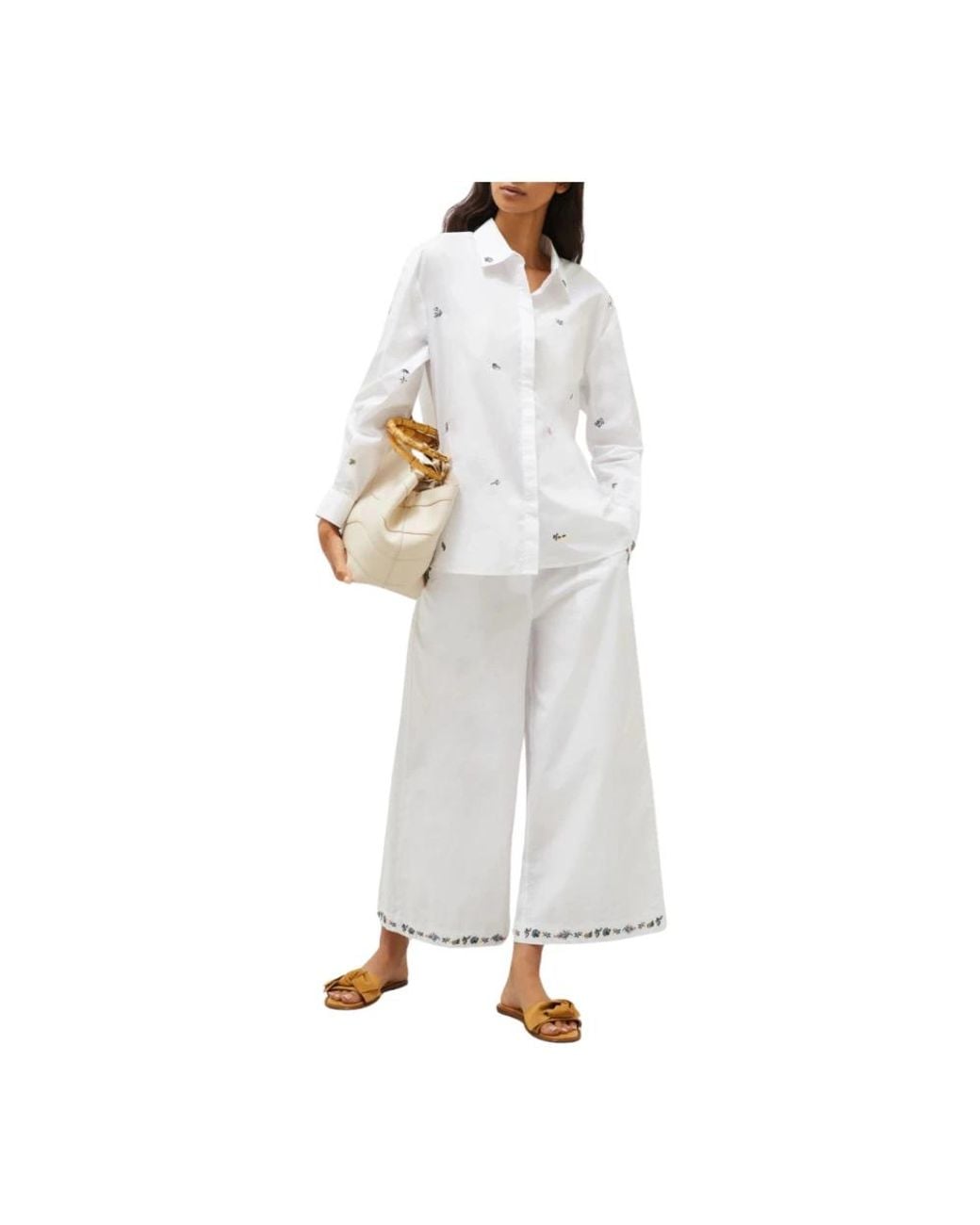 Cropped Trousers Marella de color White