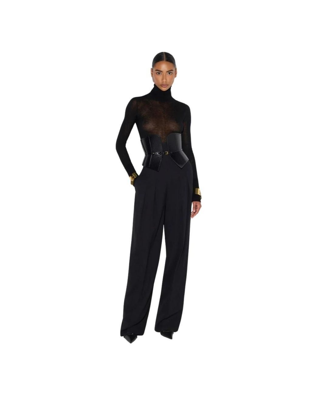Elisabetta Franchi Blue Wide Trousers
