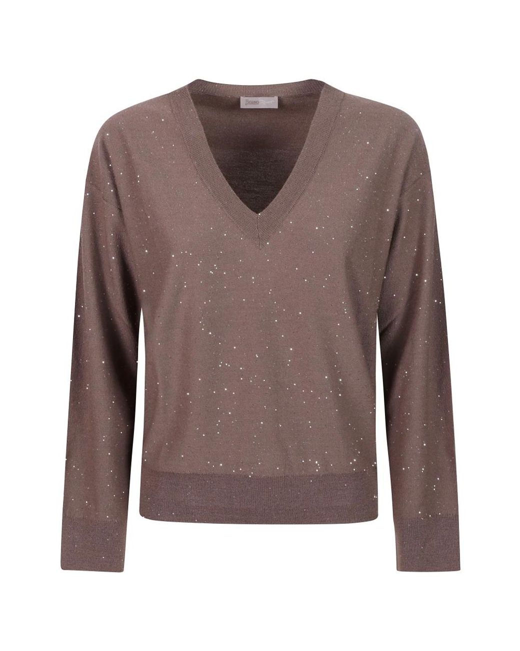 Herno Brown V-Neck Knitwear