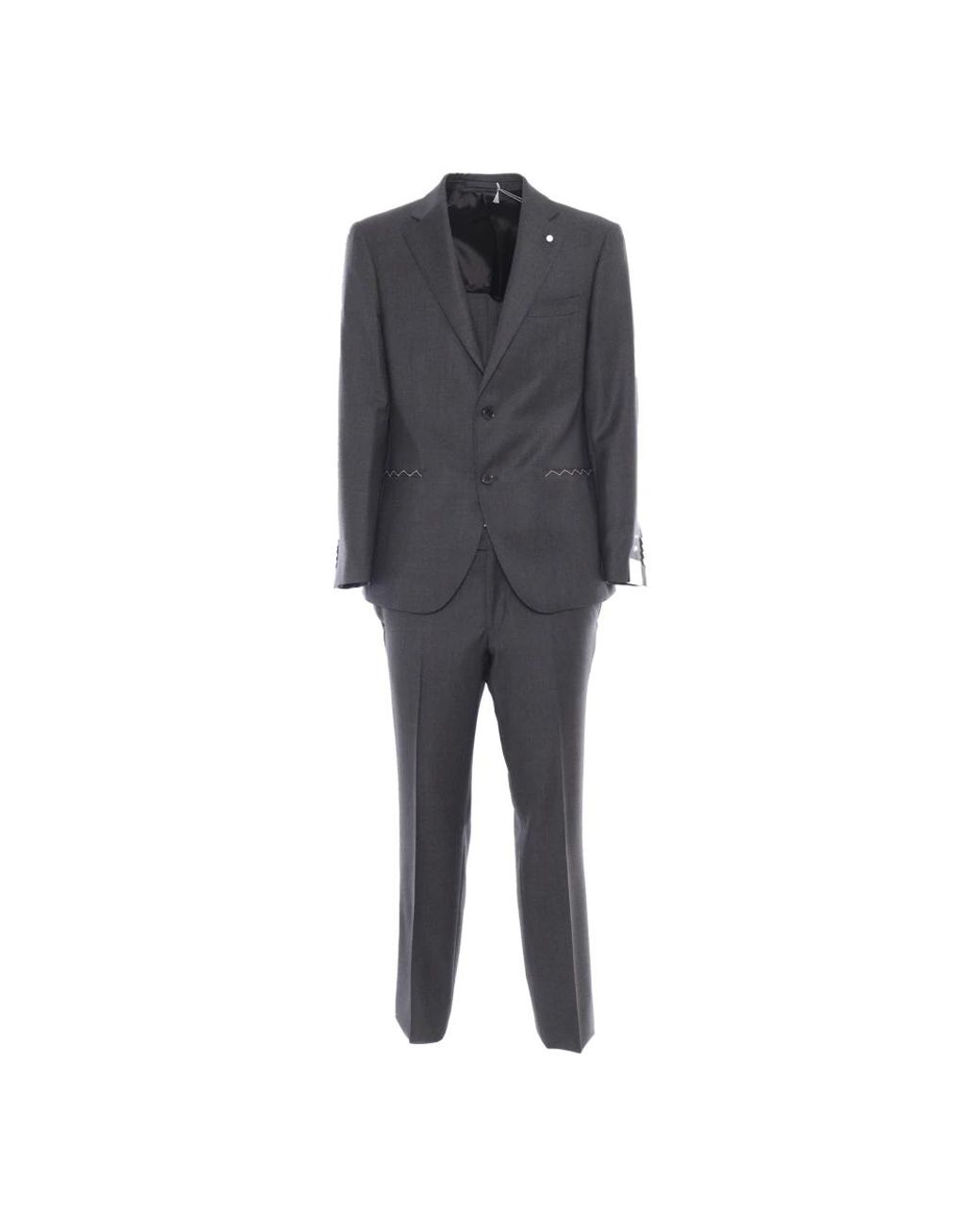 Luigi Bianchi Gray Single Breasted Suits for men