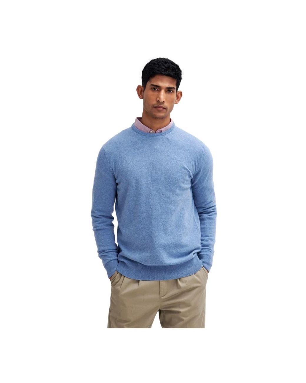 Barbour Blue Round-Neck Knitwear for men