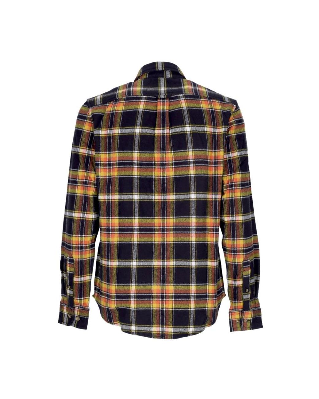 Timberland Black Long Sleeve Flannel Plaid Shirt for men