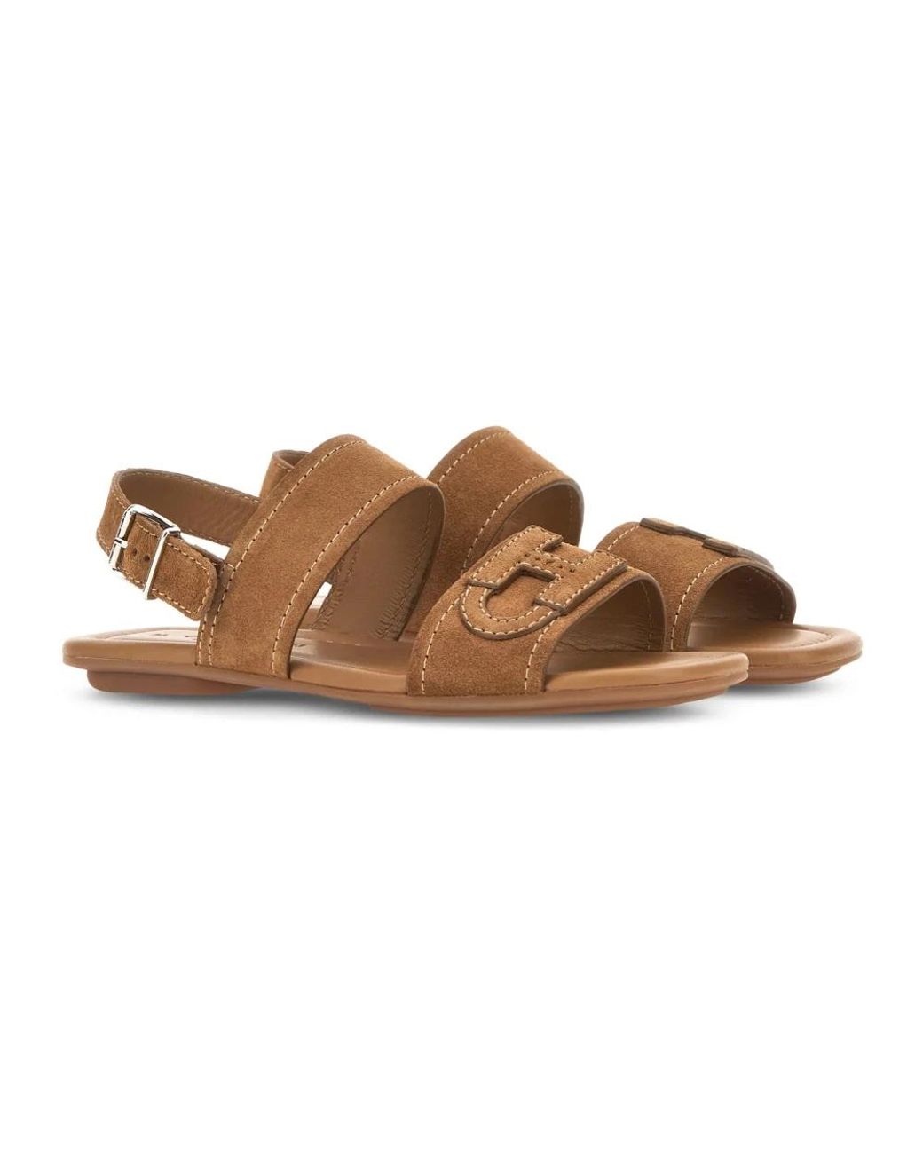 Hogan Brown Flat Sandals