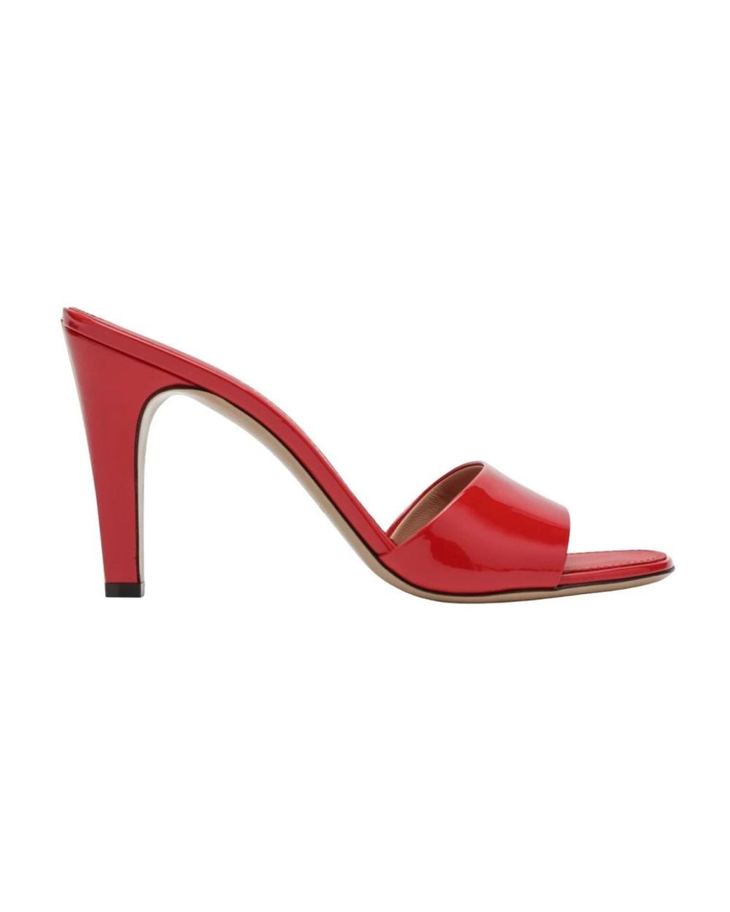 Ferragamo Red Heeled Mules