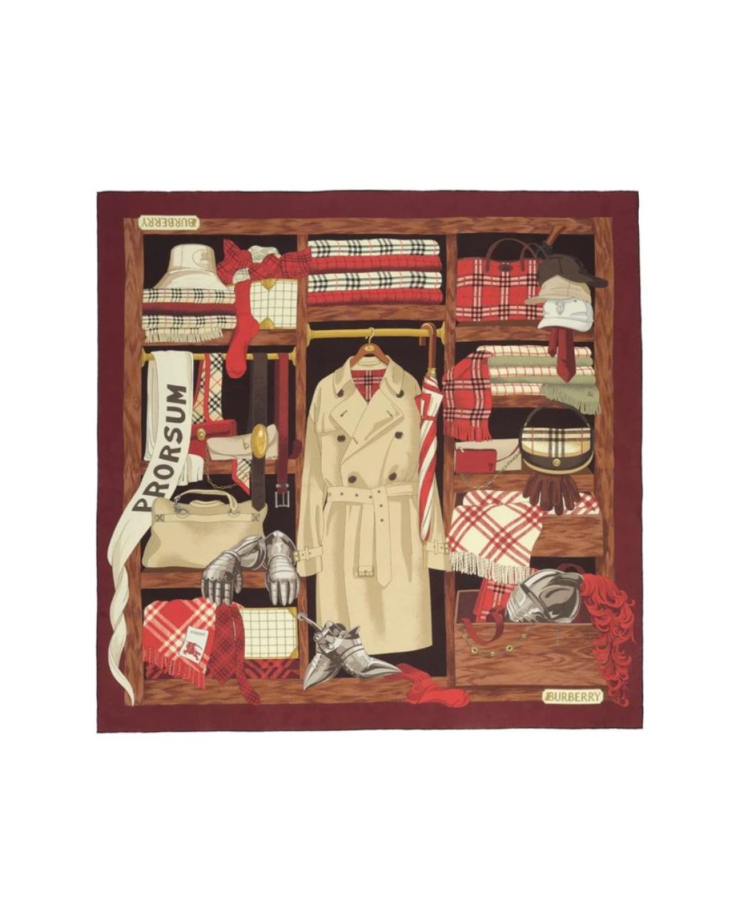Burberry Red Silk Scarves