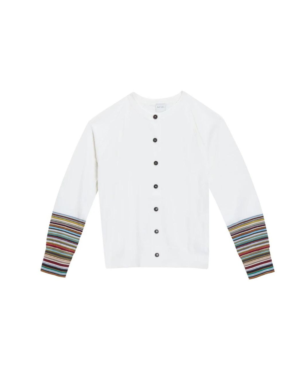Paul Smith Truien & Vesten ,Wit ,Wol Cardigan Merinos Maniche Stripes in het White