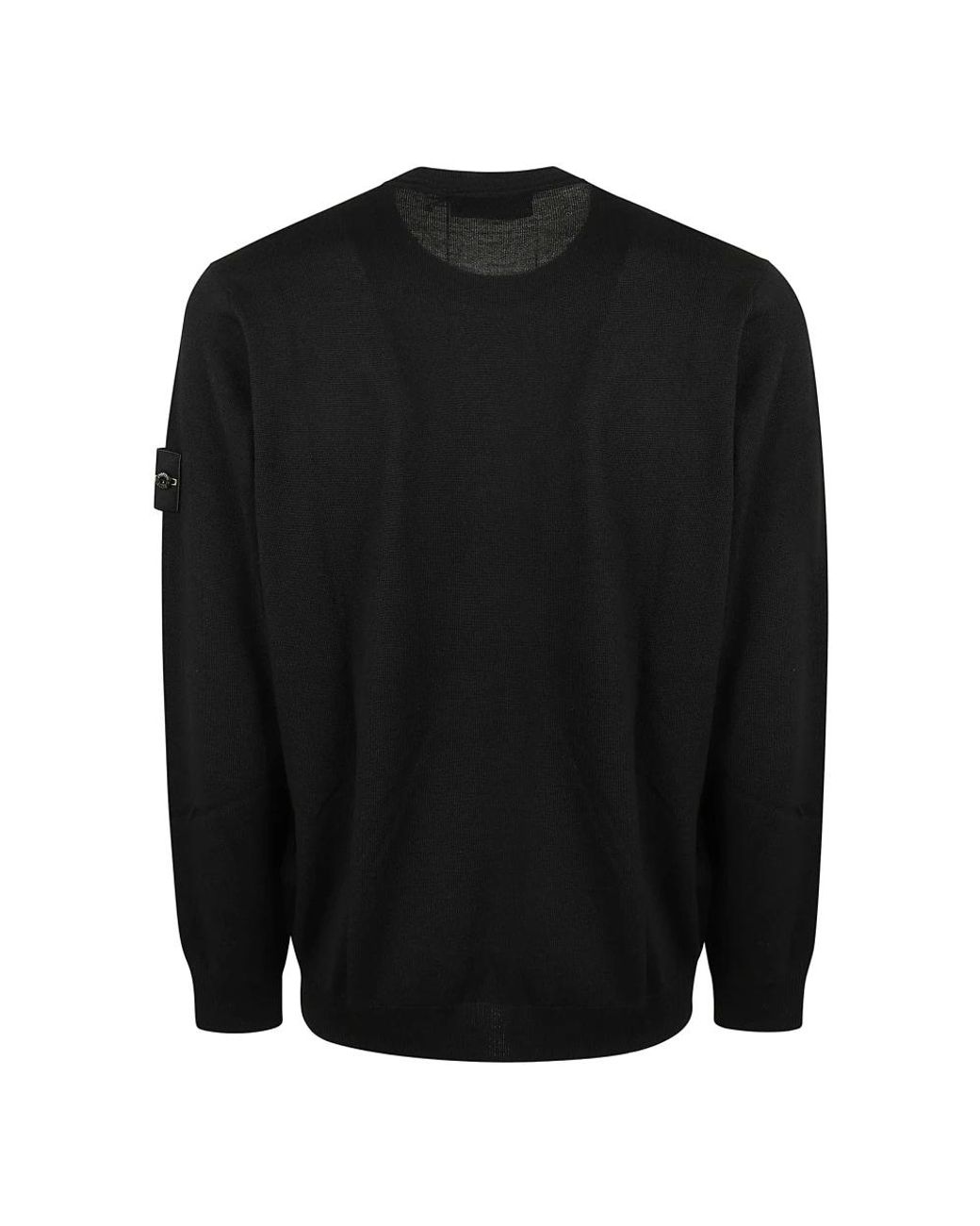 Stone Island Black Round-Neck Knitwear for men