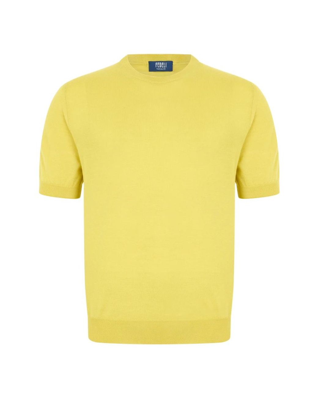 Fedeli Yellow Round-Neck Knitwear for men
