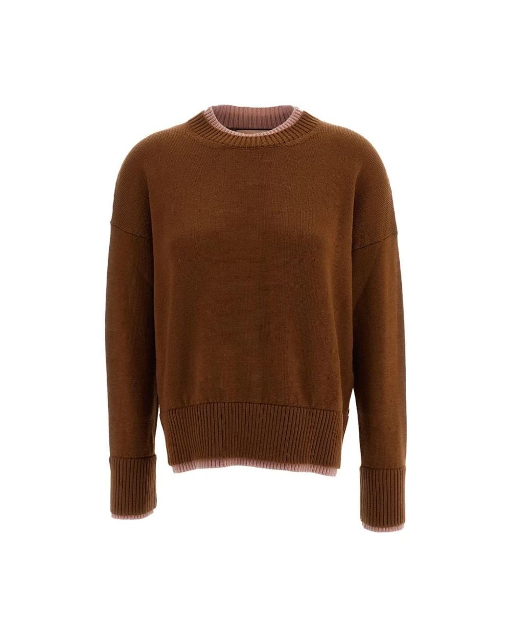 Plan C Brown Round-Neck Knitwear