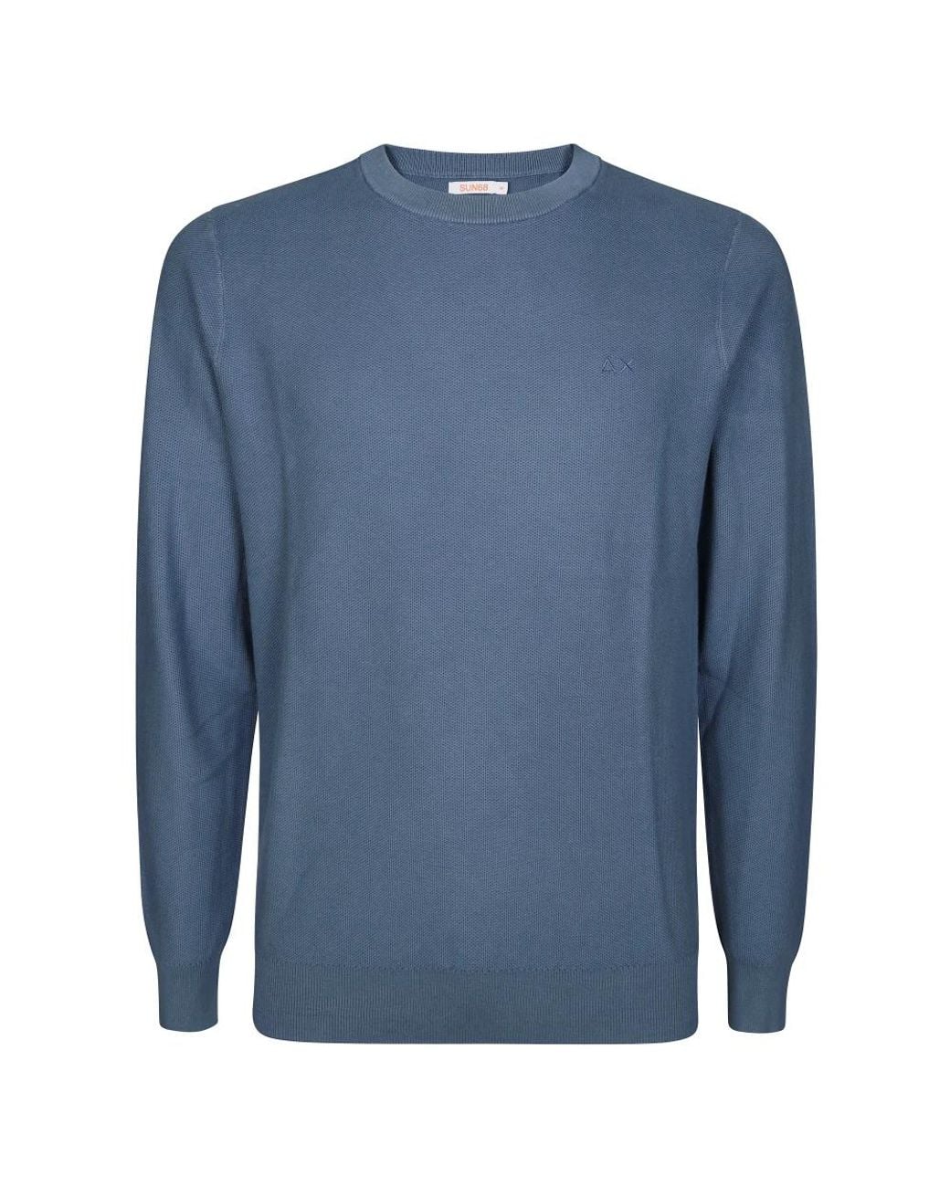 Sun 68 Blue Round-Neck Knitwear for men