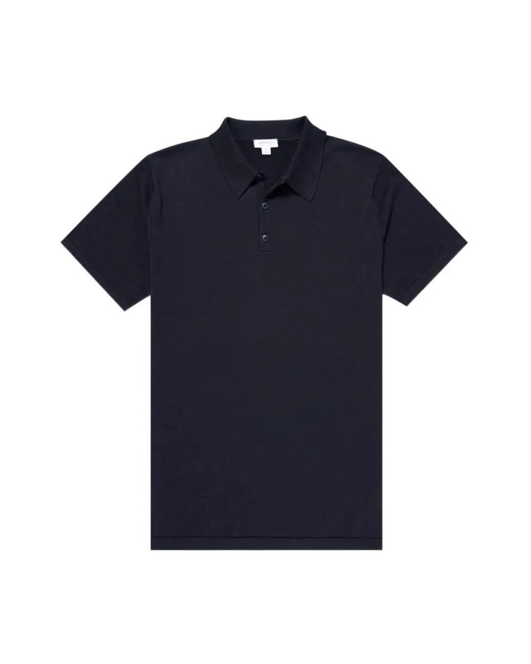 Sunspel Tops ,Zwart ,Eiland Polo Shirt Voor Mannen in het Blue voor heren