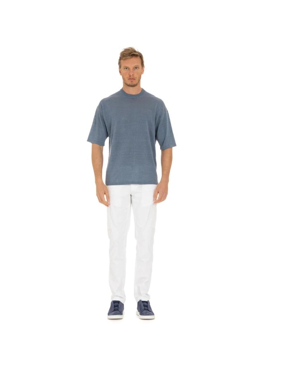 Roberto Collina Round-Neck Strickwaren in Blue für Herren